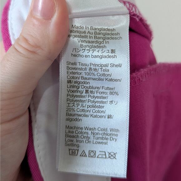 J.Crew Factory NWT 5" Hot Pink Flat Front Preppy Chino Shorts Size 12 - Picture 9 of 12